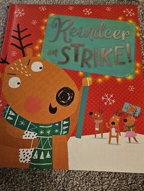 E4🔹️Reindeer on Strike! Holiday Children's Book - Red & Teal
